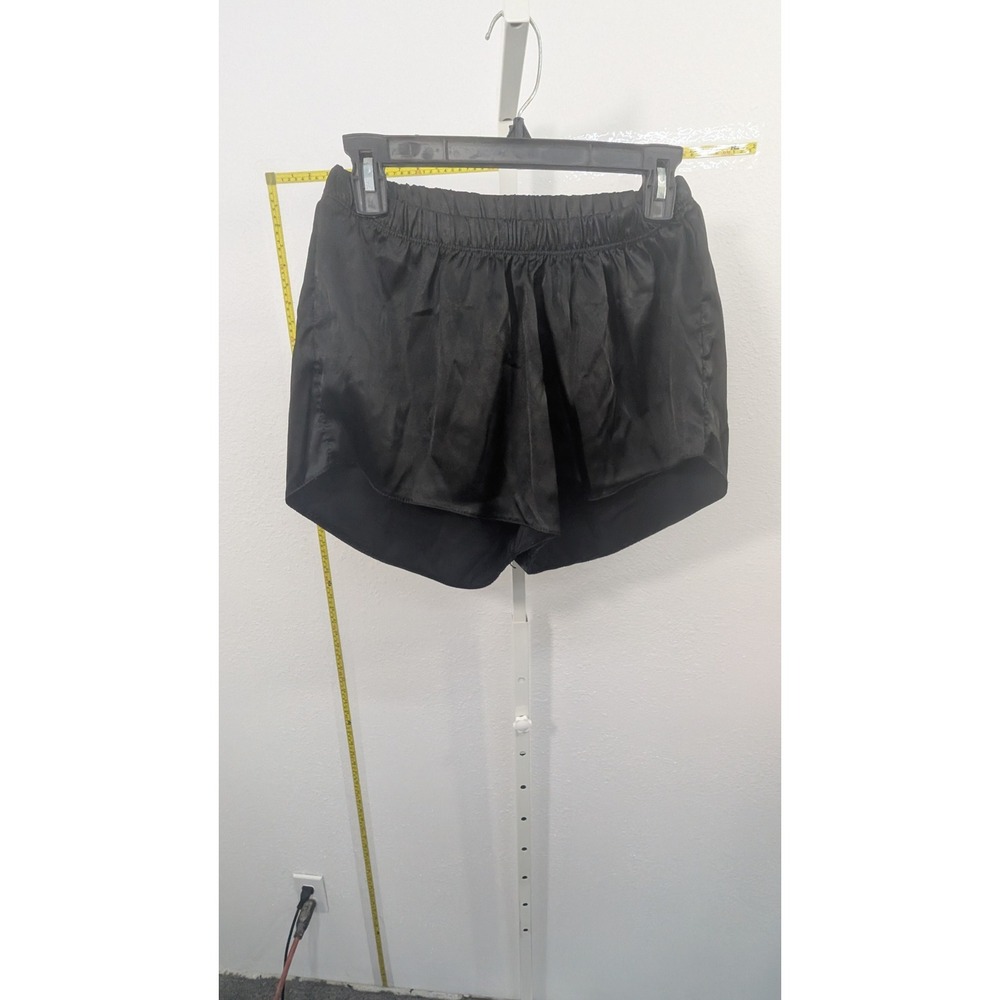 Provocame Womens Black Satin Shorts Elastic Waist Size Medium Made in Colombia